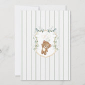 緑の茶色のバルーン我々は赤ちゃんのシャワーを待つことができる 招待状 (裏面)