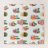 緑の茶色のポットサボパターン ジグソーパズル (横)