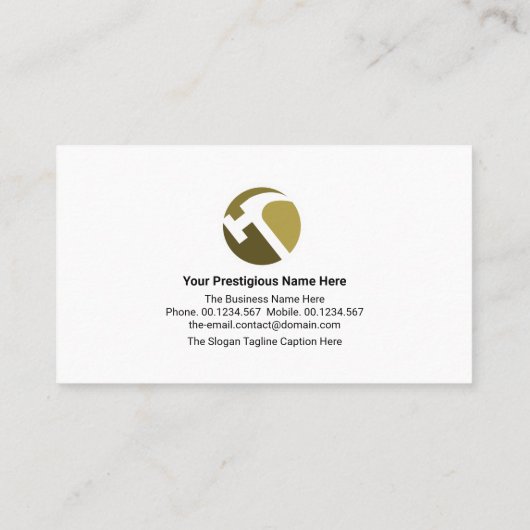 緑の茶色の層 – 手話型モチーフハンマーロゴ 名刺 (裏面)