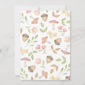 緑の茶色の男の子の水色のウッドランド動物 招待状 (裏面)