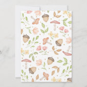 緑の茶色の男の子の水色のウッドランド動物 招待状 (裏面)