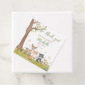 緑の茶色の男の子の水色ウッドランドアニマルズスクエア フェイバータグ (インサイチュ)