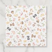 緑の茶色の男の子の水色ウッドランドアニマルズスクエア フェイバータグ (裏面)