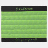 緑の草かわいいスタイリッシュとエレガント フリースブランケット (正面(横))