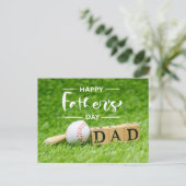 緑の草で野球ハッピー・ファザーズ・デイ ポストカード (スタンド正面)