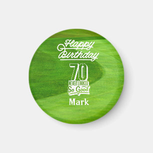 緑の草のゴルファーのための第70回ゴルフ誕生日 マグネット