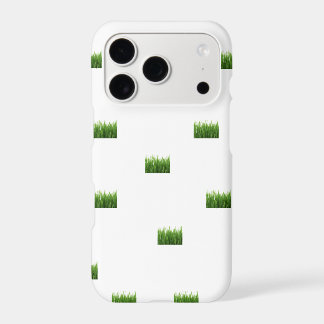 緑の草のパッチ付き白いiPhoneケース – 自然