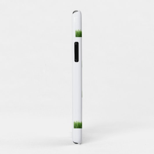 緑の草のパッチ付き白いiPhoneケース – 自然 Case-Mate iPhoneケース (裏面/右)