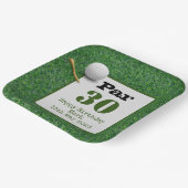 緑の草の上にゴルフボールとゴルフ30th誕生日 ペーパープレート (傾斜あり)