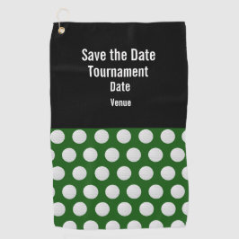 緑の草の上にゴルフボールを置いて日付を保存   ゴルフタオル