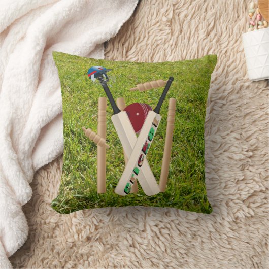 緑の草の上のコオロギの羽 クッション (ブランケット)