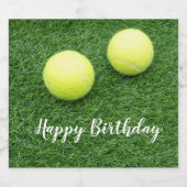 緑の草の上のテニスボール スパークリングワインラベル (シングルラベル)