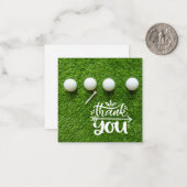 緑の草の上感謝していに多くのあなたが付いたゴルフボール ノートカード (正面/裏面インサイチュ)