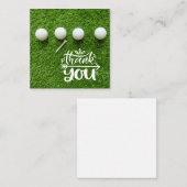 緑の草の上感謝していに多くのあなたが付いたゴルフボール ノートカード (正面/裏面)