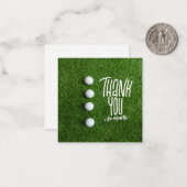 緑の草の上感謝していに多くのあなたが付いたゴルフボール ノートカード (正面/裏面インサイチュ)