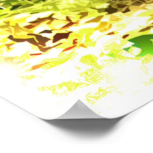 緑の草の中のかわいい茶色のウサギのポスター ポスター (角)