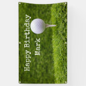 緑の草の背景でゴルフボールがT型に表示される 横断幕 (縦)