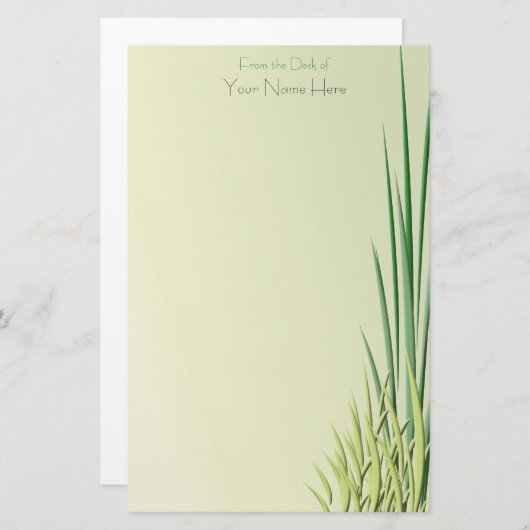 緑の草の陰縁ど 便箋 (正面/裏面)