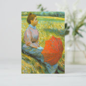 緑の草原で休む女性 カード (スタンド正面)