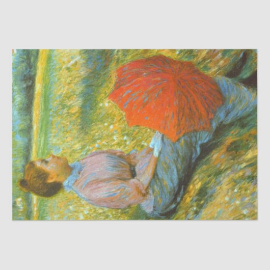 緑の草原で休む女性 薄葉紙 (正面)