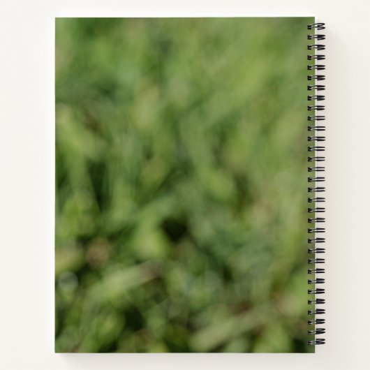 緑の草原の白いタンポポの花 ノートブック (裏面)