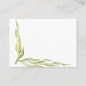 緑の草木のおむつのラッフルのチケットを持つベビーのシカ エンクロージャーカード (裏面)