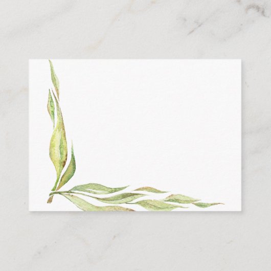 緑の草木のおむつのラッフルのチケットを持つベビーのシカ エンクロージャーカード (裏面)