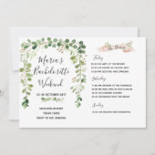 緑の草木のバチェロレッテの週末の旅程の招待状 招待状 (正面)