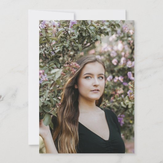 緑の草木のユーカリの写真の卒業パーティー 招待状 (裏面)