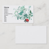 緑の草木の名刺を持つてんとう虫 名刺 (正面/裏面)