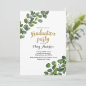 緑の草木の大学卒業のパーティの招待状 招待状 (スタンド正面)