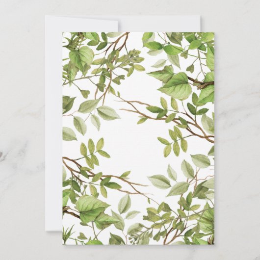 緑の草木の幾何学的なブライダルシャワー招待状 招待状 (裏面)