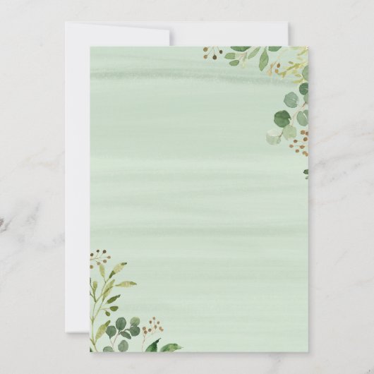 緑の草木の森林シカの誕生日の招待状 招待状 (裏面)