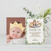 緑の草木の森林動物の森林誕生会 サンキューカード (スタンド正面)