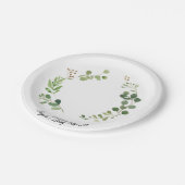 緑の草木の植物のベビーショーのパーティーの紙皿 ペーパープレート (アングル)