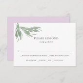 緑の草木の水彩画の結婚式の挿入物カード ノートカード (正面/裏面)