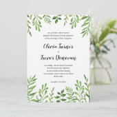 緑の草木の水彩画の緑は植物園を去ります 招待状 (スタンド正面)