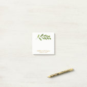 緑の草木の水彩画は結婚式のポスト・イットを去ります ポストイット (デスク上)