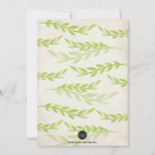 緑の草木の洗礼の招待のラベンダーの花 招待状 (裏面)