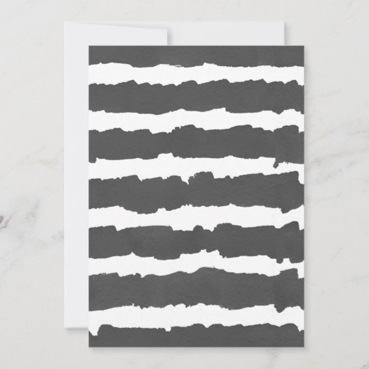 緑の草木の男女兼用なベビーシャワー、白黒 招待状 (裏面)