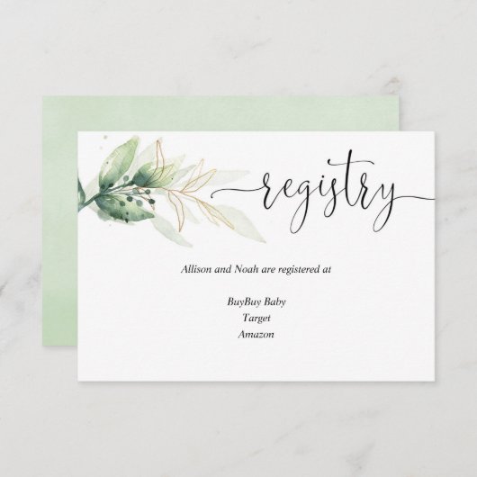 緑の草木の緑の陸軍少佐の階級章の登録の挿入物 エンクロージャーカード (正面/裏面)