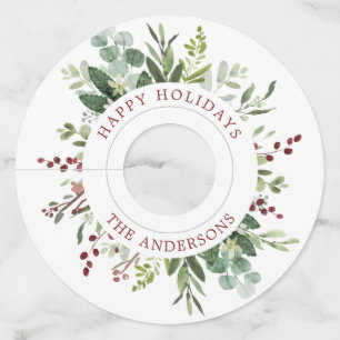 緑の草木の赤い果実の休日 ワイングラスタグ