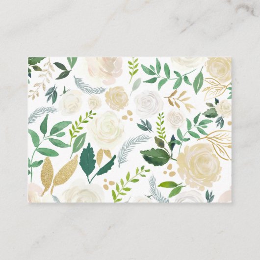 緑の草木の金ゴールドの表示ブライダルシャワーの挿入物カード エンクロージャーカード (裏面)