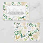 緑の草木の金ゴールドの表示ブライダルシャワーの挿入物カード エンクロージャーカード (正面/裏面)
