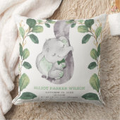 緑の草木の金ゴールド象の小さい人の誕生Stats クッション (ブランケット)