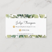 緑の草木は植物の名刺を去ります 名刺 (裏面)