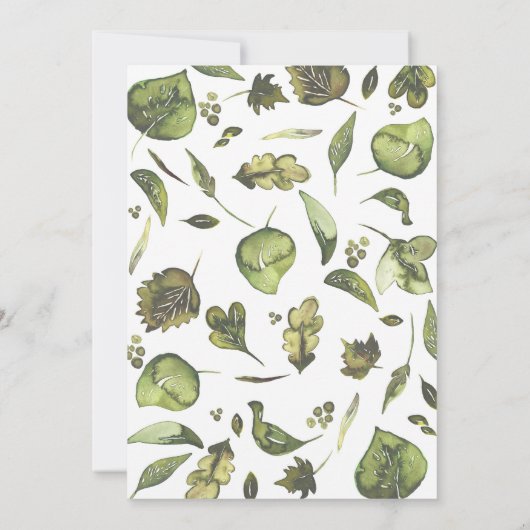 緑の草木は素朴な森林婚約パーティを包みます 招待状 (裏面)