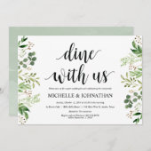 緑の草木は結婚式のブランチの招待状カードを掲示します 招待状 (正面/裏面)