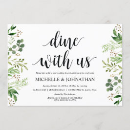 緑の草木は結婚式のブランチの招待状カードを掲示します 招待状
