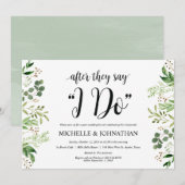 緑の草木は結婚式のブランチの招待状カードを掲示します 招待状 (正面/裏面)